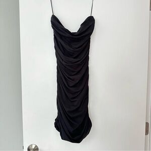 Express Black Draped Mini Dress